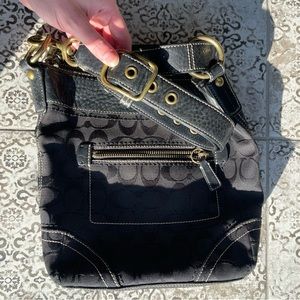 Authentic Coach Signature Crossbody Bag- Black